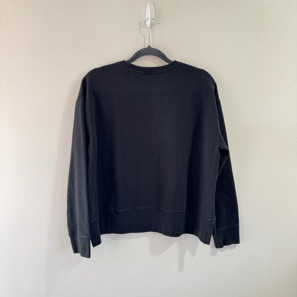Polo Ralph Lauren Crewneck Sweatshirt Black L 1967 Pullover Cotton Lined Preppy - Picture 4 of 8
